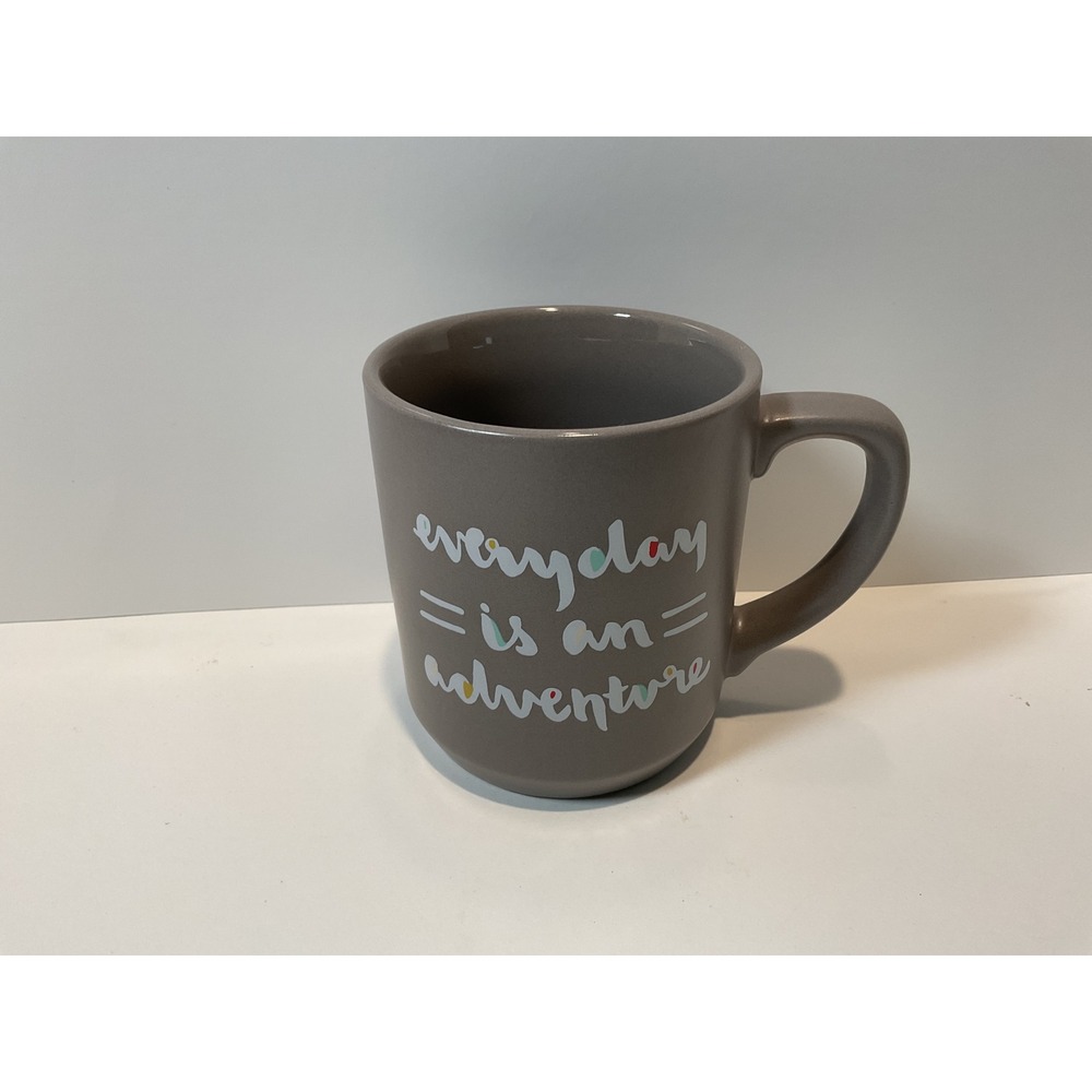 Room Essentials Stoneware Mug Everyday Is An Adventure Gray Dish/Microwave‎ Safe